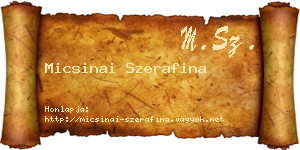 Micsinai Szerafina névjegykártya